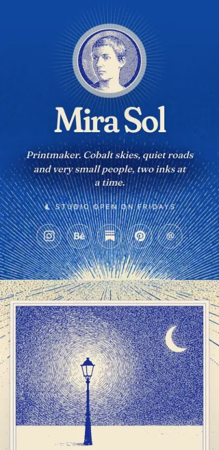 A Posy page in the Cobalt look, on a phone