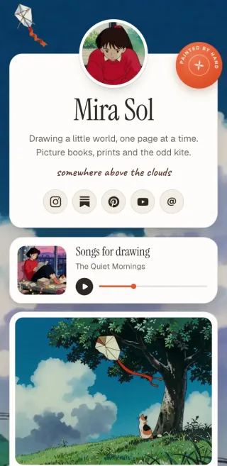 A Posy page in the Painted look, on a phone